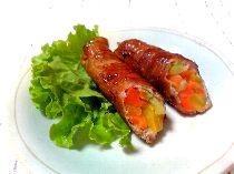 豚肉の照り焼き風カラフル巻き