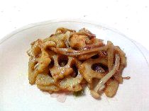 レンコンとえのきのカレー炒め