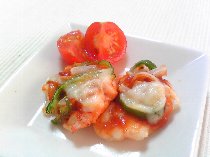 海老のピザソース焼き