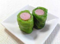 ウインナーのロールキャベツ風
